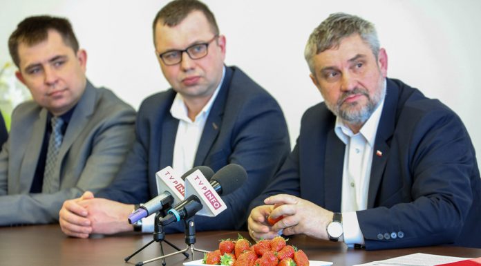 Minister Ardanowski rozpoczyna kampanię promującą jagodowe i próbuje pierwszych polskich truskawek!