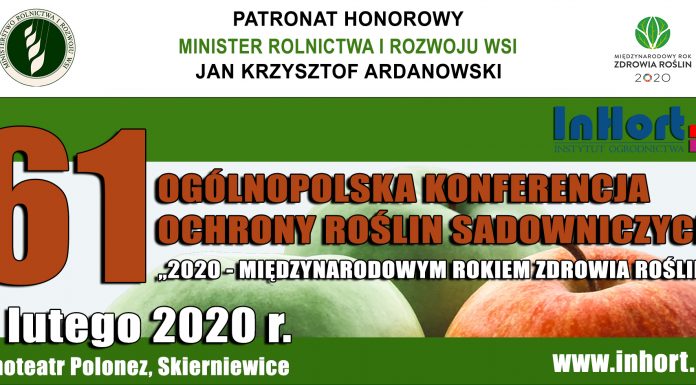 61. Ogólnopolska Konferencja Ochrony Roślin Sadowniczych w Skierniewicach 2020