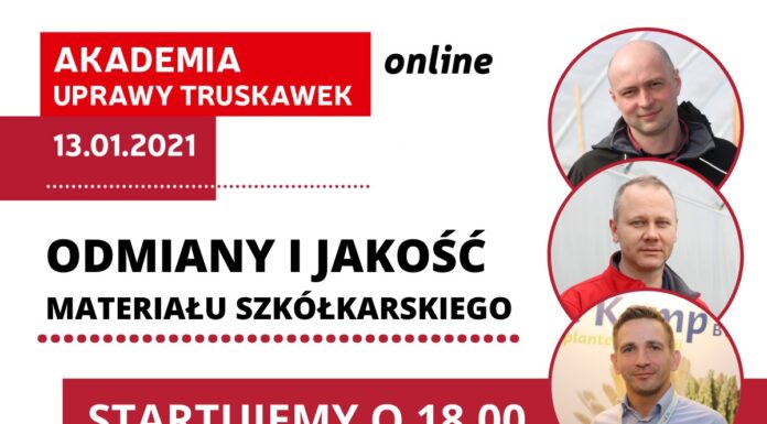Akademia Uprawy Truskawek 2021 on-line – zapraszamy!