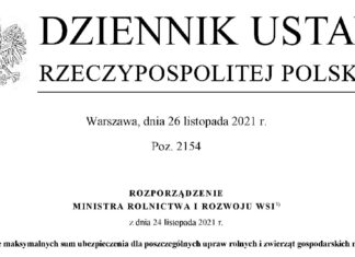 Aktualne, maksymalne stawki ubezpieczeń upraw rolnych w 2022 roku