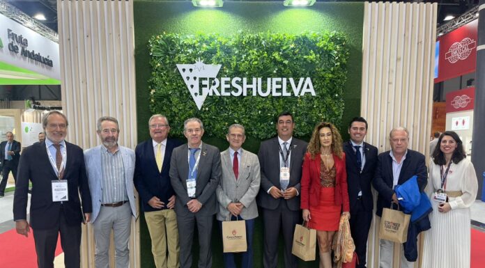 Przed sezonem truskawek w Hiszpanii: nowinki cyfrowe i obawy o brak rąk do pracy Spotkanie przedstawicieli Freshuelva z Celso Gonzálezem podczas Friut Attraction