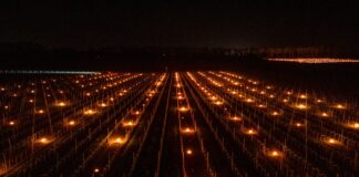 Ochronna winnic przed przymrozkami. Jak to robią w Małej Wsi?