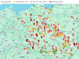 Gdzie było najzimniej – 21/22.04. Prognoza przymrozków na kolejne dni na bazie mokrego termometru
