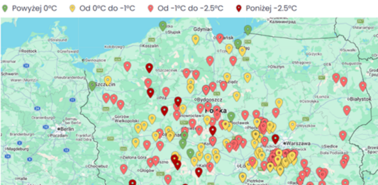 Gdzie było najzimniej – 21/22.04. Prognoza przymrozków na kolejne dni na bazie mokrego termometru